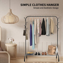 Single Pole Clothes Rail Rackselected Heavy Duty Double Clothes Rail Garment Coat Hanging Display Stand Shoes Rack - thumbnail 5