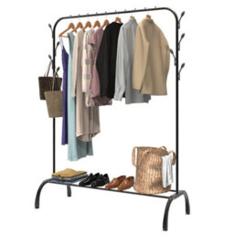 Single Pole Clothes Rail Rackselected Heavy Duty Double Clothes Rail Garment Coat Hanging Display Stand Shoes Rack - thumbnail 1