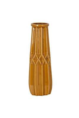 Seville Collection Tall Ochre Vase, Modern Botanical Centerpiece - image 1