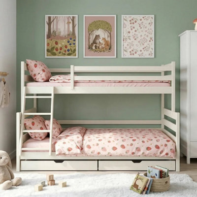 Arte Fami Cotton Wooden Bunk Bed With Drawers - Foam/bonnell Mattresses - 90 X 200 Cm & 120 X 200 Cm - image 1