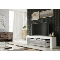 Tv Unit Aria 160Cm - White & Grey Gloss Doors - thumbnail 2
