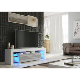 Tv Unit Aria 160Cm - White & Grey Gloss Doors - thumbnail 6