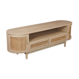 Chester Solid Mango Wooden Textured 2 Drawers Tv Cabinet - thumbnail 3