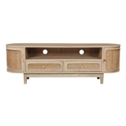 Chester Solid Mango Wooden Textured 2 Drawers Tv Cabinet - thumbnail 2