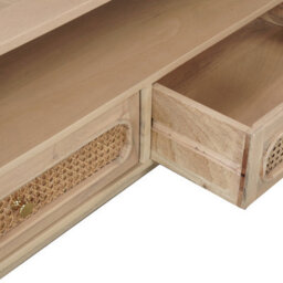 Chester Solid Mango Wooden Textured 2 Drawers Tv Cabinet - thumbnail 7