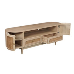 Chester Solid Mango Wooden Textured 2 Drawers Tv Cabinet - thumbnail 4