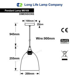 Long Life Lamps Company Modern White Pendant Ceiling Light M0169 - thumbnail 2