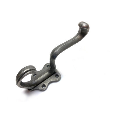 Oakcrafts - Antique Cast Iron Classic 4 Hole Coat Hook - Pack Of 5 - image 1