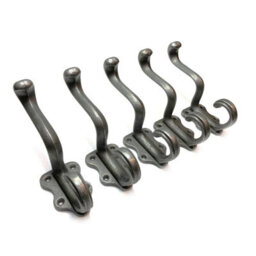 Oakcrafts - Antique Cast Iron Classic 4 Hole Coat Hook - Pack Of 5 - thumbnail 2