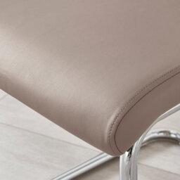 Furniturebox Set Of 2 - Lorenzo Modern Dining Chairs - Cappuccino Faux Leather Chrome Leg Dining Chairs - Kitchen Dining Room Chairs - thumbnail 7