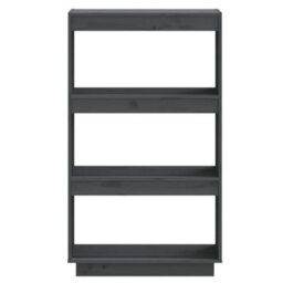 Berkfield Book Cabinet/room Divider Grey 60X35X103 Cm Solid Wood Pine - thumbnail 5