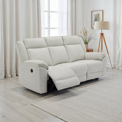 More4Homes Skye 3 Seater Linen Electric Recliner Sofa (Beige) - image 1