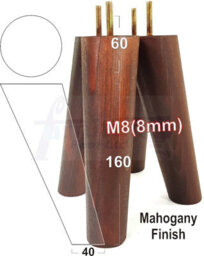 L&F Wood Legs Mahogany Washed 160mm High Set Of 4 Angled Replacement Furniture Feet Settee Chairs Sofas Footstools M8 - thumbnail 1