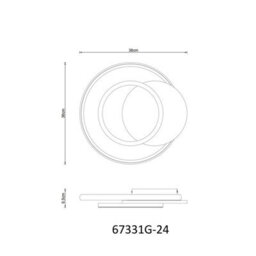 Luminosa Lighting Luminosa Julio Integrated Led Semi Flush Ceiling Light Grey Matt 3X Led 3000K - thumbnail 6
