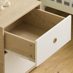 Lassic Vida Designs Neptune White & Oak 2 Drawer Bedside Table (H)457mm (W)395mm (D)395mm - thumbnail 6