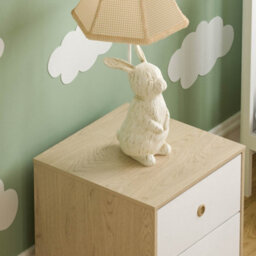 Lassic Vida Designs Neptune White & Oak 2 Drawer Bedside Table (H)457mm (W)395mm (D)395mm - thumbnail 5