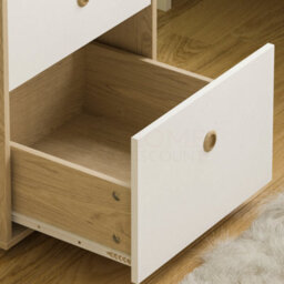 Lassic Vida Designs Neptune White & Oak 2 Drawer Bedside Table (H)457mm (W)395mm (D)395mm - thumbnail 7