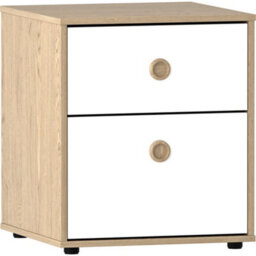Lassic Vida Designs Neptune White & Oak 2 Drawer Bedside Table (H)457mm (W)395mm (D)395mm - thumbnail 8