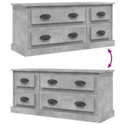 Berkfield Tv Cabinet Concrete Grey 100X35.5X45 Cm Engineered Wood - thumbnail 8