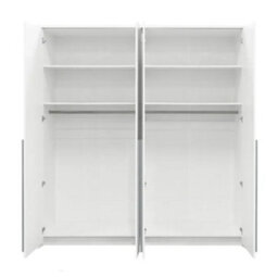 Arte Genua 4-Door Wardrobe - Sand Beige With Black Handles, Elegant Organiser 210Cm - thumbnail 3
