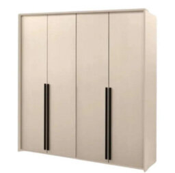 Arte Genua 4-Door Wardrobe - Sand Beige With Black Handles, Elegant Organiser 210Cm - thumbnail 2