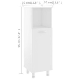 Berkfield Sturdy Bathroom Cabinet White 30X30X95 Cm Engineered Wood - thumbnail 7