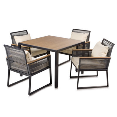 Alfresia Aluminium 5 Piece Dining Set With Cushions, 4 Seater - image 1