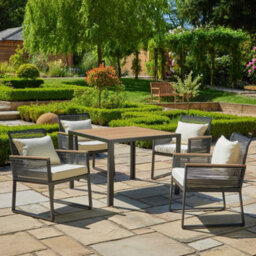 Alfresia Aluminium 5 Piece Dining Set With Cushions, 4 Seater - thumbnail 2