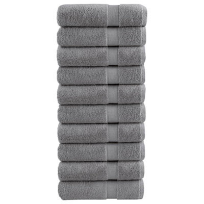 Berkfield Premium Hand Towels Solund 10Pcs Grey 50X100Cm 600Gsm - image 1