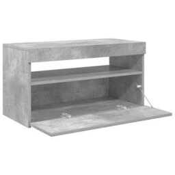 Berkfield Modern Tv Cabinet With Led Lights Concrete Grey 75X35X40 Cm - thumbnail 9
