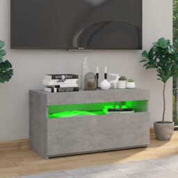 Berkfield Modern Tv Cabinet With Led Lights Concrete Grey 75X35X40 Cm - thumbnail 4