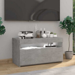 Berkfield Modern Tv Cabinet With Led Lights Concrete Grey 75X35X40 Cm - thumbnail 3