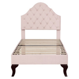 Upholstered Bed 90X190 With Slatted Frame And Headboard, Youth Bed, Single Bed, Wooden Slat Support, Easy Assembly, Velvet, Pink - thumbnail 8