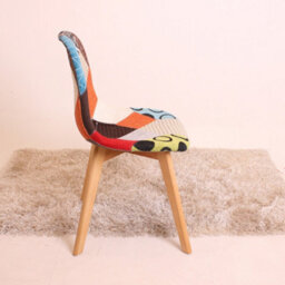Life Interiors Single Patchwork Fabric Dining Chairs Upholstered Dining Room Chair Multicolour - thumbnail 4