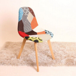 Life Interiors Single Patchwork Fabric Dining Chairs Upholstered Dining Room Chair Multicolour - thumbnail 3