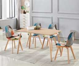 Life Interiors Single Patchwork Fabric Dining Chairs Upholstered Dining Room Chair Multicolour - thumbnail 8