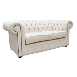 Chesterfield Handmade 2 Seater Sofa Settee Pimlico Cream Fabric In Classic Style - thumbnail 3