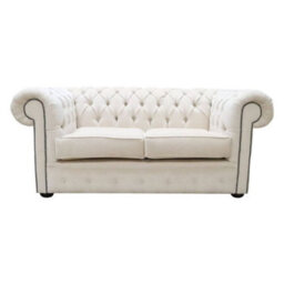 Chesterfield Handmade 2 Seater Sofa Settee Pimlico Cream Fabric In Classic Style - thumbnail 2