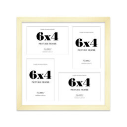 12X12 Inch 4 Opening Photo Collage Frame, Display Four 6X4 Inch Photos, Multi Aperture Family Picture Frame, Gold - thumbnail 2