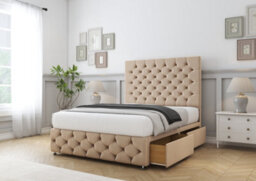 "Comfort Florida Pebble Plush Divan Bed Base No Drawers - 26"" Strutted  & 12"" Footboard 6' Super King" - thumbnail 5