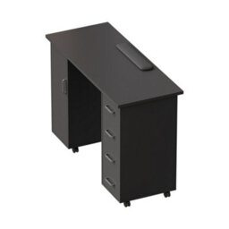 Living And Home Black Mobile 4 Drawersmanicure Table With Cabinet And Lockable Casters, 110Cm(W) X 45Cm(D) X 75Cm(H) - thumbnail 5