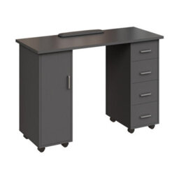 Living And Home Black Mobile 4 Drawersmanicure Table With Cabinet And Lockable Casters, 110Cm(W) X 45Cm(D) X 75Cm(H) - thumbnail 4