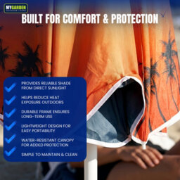 My Garden Outdoor Living Beach Umbrella Parasol With Uv Resistant Canopy Portable Lightweight Foldable Sun Shade Umbrella For Beach Easy To Fix Orange - thumbnail 6