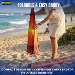 My Garden Outdoor Living Beach Umbrella Parasol With Uv Resistant Canopy Portable Lightweight Foldable Sun Shade Umbrella For Beach Easy To Fix Orange - thumbnail 8