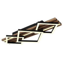 Luminosa Lighting Luminosa Obrien 61X31Cm Integrated Led Semi Flush Ceiling Light Matt Black 3X Led 3000K