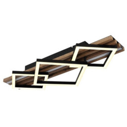 Luminosa Lighting Luminosa Obrien 61X31Cm Integrated Led Semi Flush Ceiling Light Matt Black 3X Led 3000K - thumbnail 5