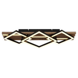 Luminosa Lighting Luminosa Obrien 61X31Cm Integrated Led Semi Flush Ceiling Light Matt Black 3X Led 3000K - thumbnail 3