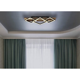 Luminosa Lighting Luminosa Obrien 61X31Cm Integrated Led Semi Flush Ceiling Light Matt Black 3X Led 3000K - thumbnail 8