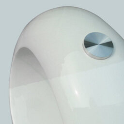 Walplus Coffee Table With Oval Glass Top High Gloss White - thumbnail 3