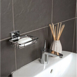 Soap Basket Dish In Chrome For Sink Wall Mount - thumbnail 3